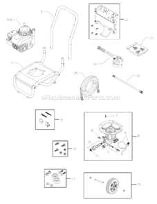 Page A Diagram and Parts List for 020390-0  Briggs and Stratton Pressure Washer